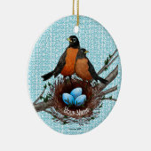 Robinsnest keramische kerstversiering keramisch ornament (Rechts)