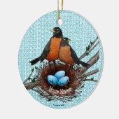 Robinsnest keramische kerstversiering keramisch ornament (Links)
