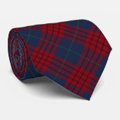 Robinson Clan Tartan Navy Blue en Red Pset Stropdas (Opgerold)
