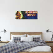 Robinson Crusoe Melon Label Niland, CA Canvas Afdruk (Insitu (Slaapkamer))