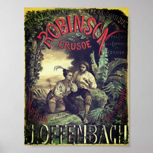Robinson Crusoé opera vintage poster (Voorkant)