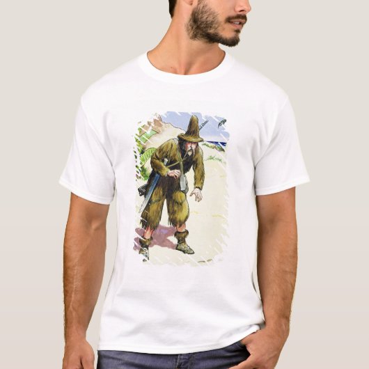 Robinson Crusoe, van 'Peeps in het verleden', publ T-shirt (Voorkant)