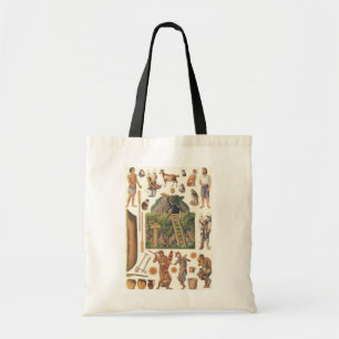 Robinson Crusoe, Vintage Victoriaanse papieren pop Tote Bag