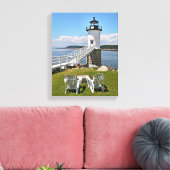 Robinson Point Lighthouse, Isle Au Haut, Maine Canvas Afdruk (Insitu (Woonkamer))