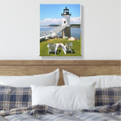 Robinson Point Lighthouse, Isle Au Haut, Maine Canvas Afdruk (Insitu (Slaapkamer))