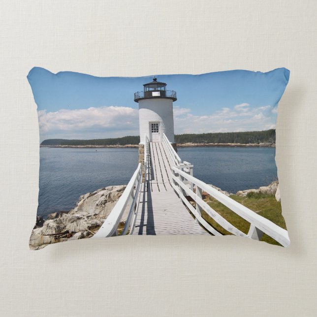 Robinson Point Lighthouse, Isle Au Haut, Maine Decoratief Kussen (Voorkant)