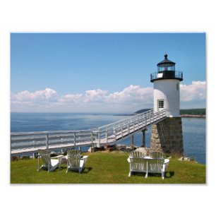 Robinson Point Lighthouse, Isle Au Haut, Maine Foto Afdruk
