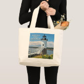 Robinson Point Lighthouse, Isle Au Haut, Maine Grote Tote Bag (Voorkant (product))