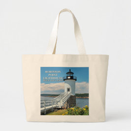 Robinson Point Lighthouse, Isle Au Haut, Maine Grote Tote Bag