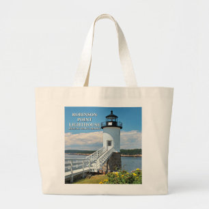 Robinson Point Lighthouse, Isle Au Haut, Maine Grote Tote Bag