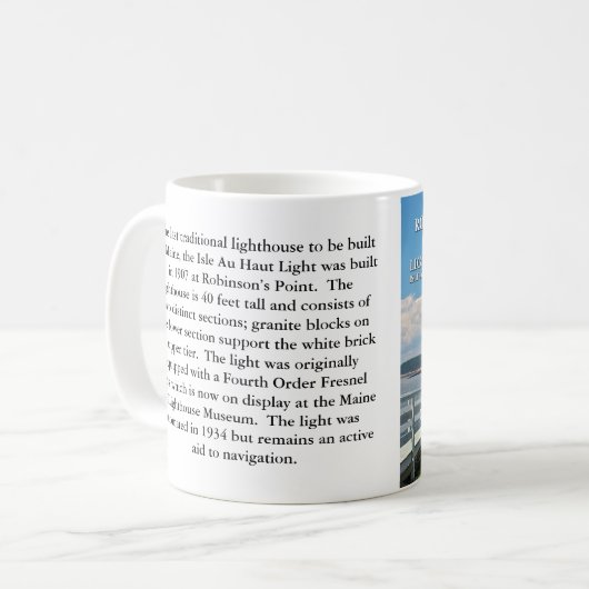 Robinson Point Lighthouse, Isle Au Haut, Maine Mok (Voorkant links)