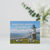 Robinson Point Lighthouse, Maine Ansichtkaart Briefkaart (Staand voorkant)