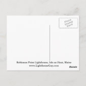 Robinson Point Lighthouse, Maine Ansichtkaart Briefkaart (Achterkant)