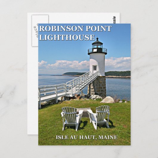 Robinson Point Lighthouse, Maine Briefkaart (Voorkant / Achterkant)