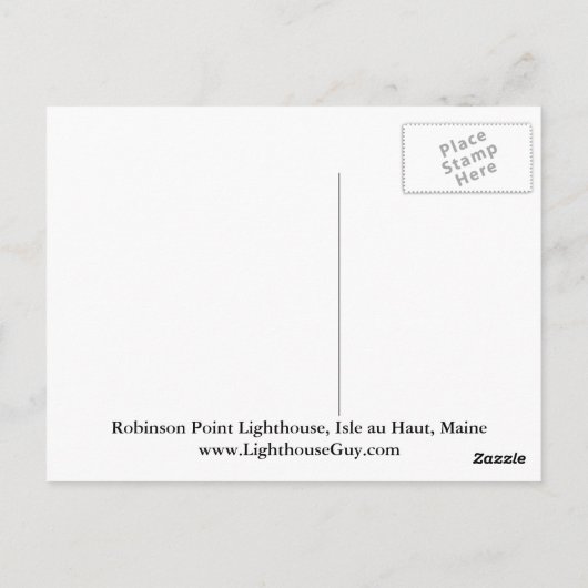 Robinson Point Lighthouse, Maine Briefkaart (Achterkant)