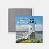Robinson Point Lighthouse, Maine Magnet (Voorkant / Achterkant)