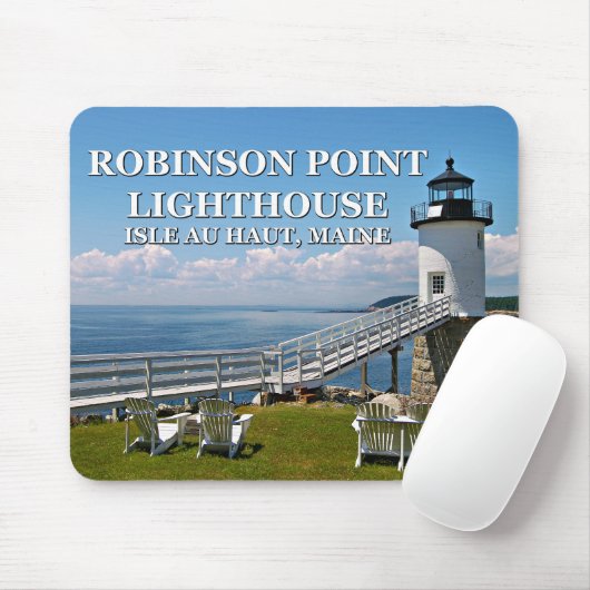 Robinson Point Lighthouse, Maine Mousepad Muismat (Met muis)