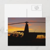 Robinson R44-helikopter op zonsondergang Briefkaart (Voorkant / Achterkant)