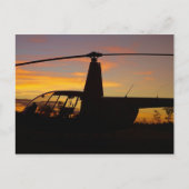 Robinson R44-helikopter op zonsondergang Briefkaart (Voorkant)