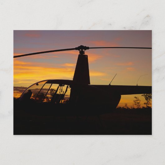 Robinson R44-helikopter op zonsondergang Briefkaart (Voorkant)