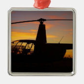 Robinson R44-helikopter op zonsondergang Metalen Ornament (Voorkant)