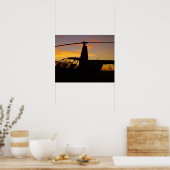 Robinson R44-helikopter op zonsondergang Poster (Keuken)