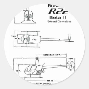 Robinson R-22 Ronde Sticker