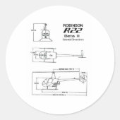 Robinson R-22 Ronde Sticker (Voorkant)