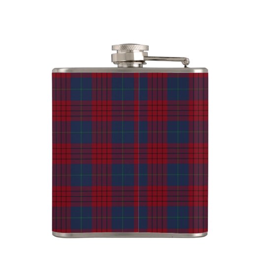 Robinson Tartan Monogram Marine Blauw en Rood Plai Heupfles (Achterkant)