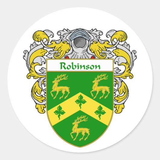 Robinson Wapenschild (Gemanteld) Ronde Sticker (Voorkant)