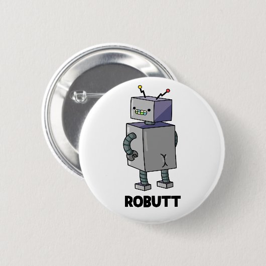 Robit Funny Robot Pun Ronde Button 5,7 Cm (Voorkant /achterkant)