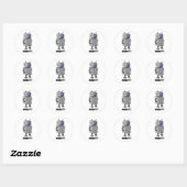 Robit Funny Robot Pun Ronde Sticker (Vel)