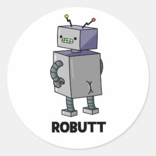 Robit Funny Robot Pun Ronde Sticker