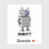 Robit Funny Robot Pun Sticker (Vel)