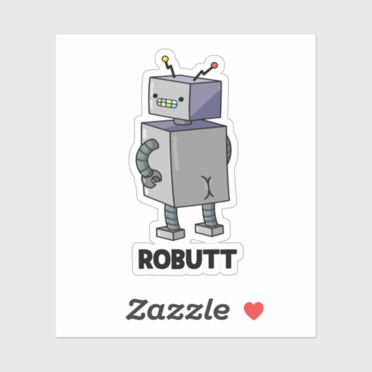 Robit Funny Robot Pun Sticker (Vel)