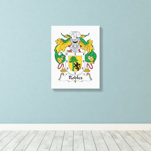 Robles Family Crest Canvas Afdruk (Insitu (Houten vloer))