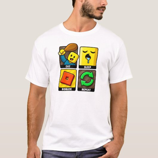 Roblox Eat Sleep Repeat Funny Gamer T-shirt (Voorkant)