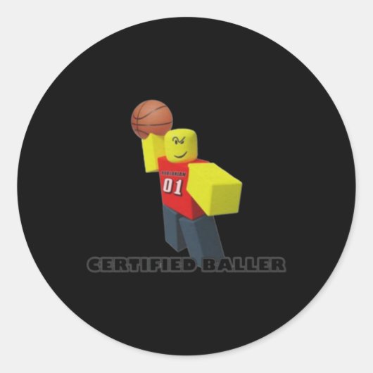 Robloxian Certified Baller Ronde Sticker (Voorkant)