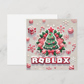 Robloxo's feestelijke kerstboom Kaart voor kindere (Voorkant / Achterkant)