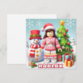 Robloxo's klassieke kerst Kaart voor kinderen (Voorkant / Achterkant)