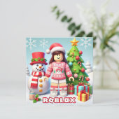 Robloxo's klassieke kerst Kaart voor kinderen (Staand voorkant)