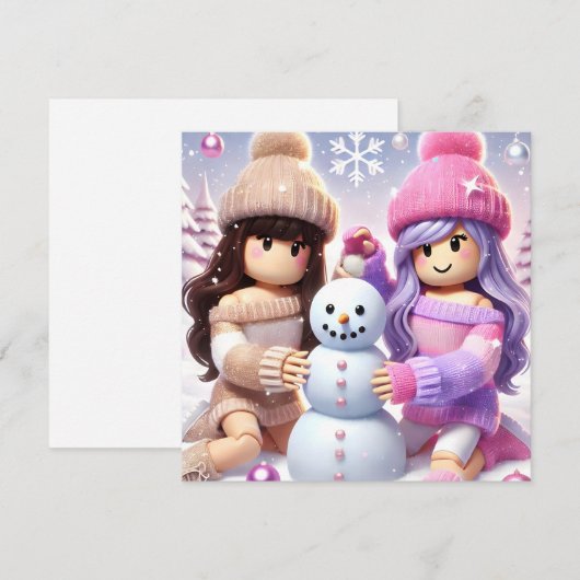 Robloxo's  meisjes kerst Kaart (Voorkant / Achterkant)