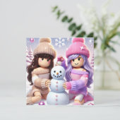 Robloxo's  meisjes kerst Kaart (Staand voorkant)