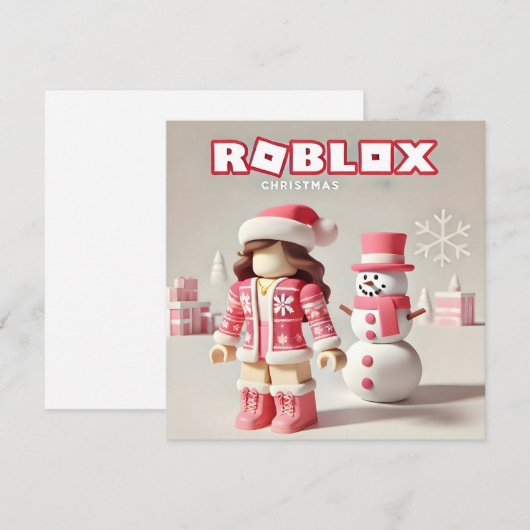 Robloxo's roze Kaart voor meisjes (Voorkant / Achterkant)