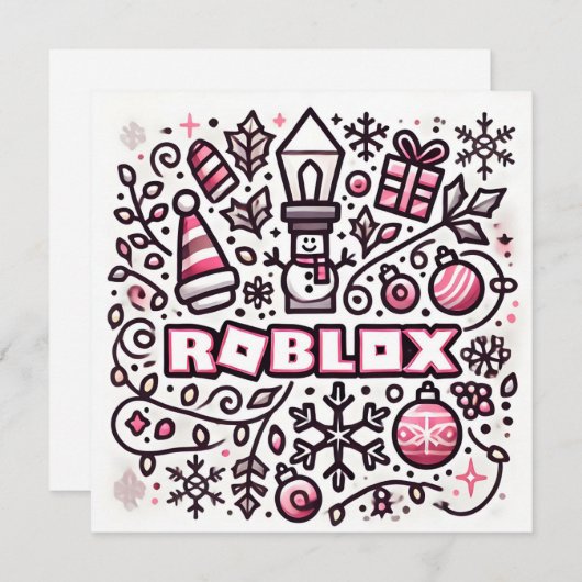 Robloxo's Schattigee en feestelijke vakantie Kaart (Voorkant / Achterkant)