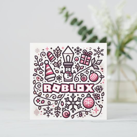 Robloxo's Schattigee en feestelijke vakantie Kaart (Staand voorkant)