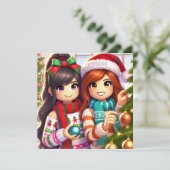 Robloxo's Teen Girls Preppy Christmas Kaart (Staand voorkant)