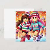 Robloxo's Teen Girls Warme Kerst Kaart (Voorkant / Achterkant)