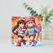 Robloxo's Teen Girls Warme Kerst Kaart (Staand voorkant)
