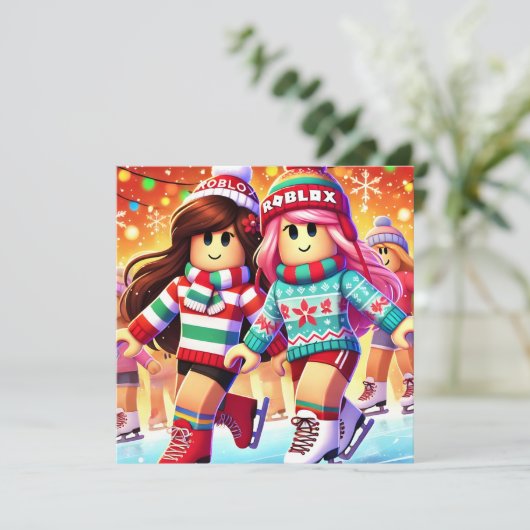 Robloxo's Teen Girls Warme Kerst Kaart (Staand voorkant)
